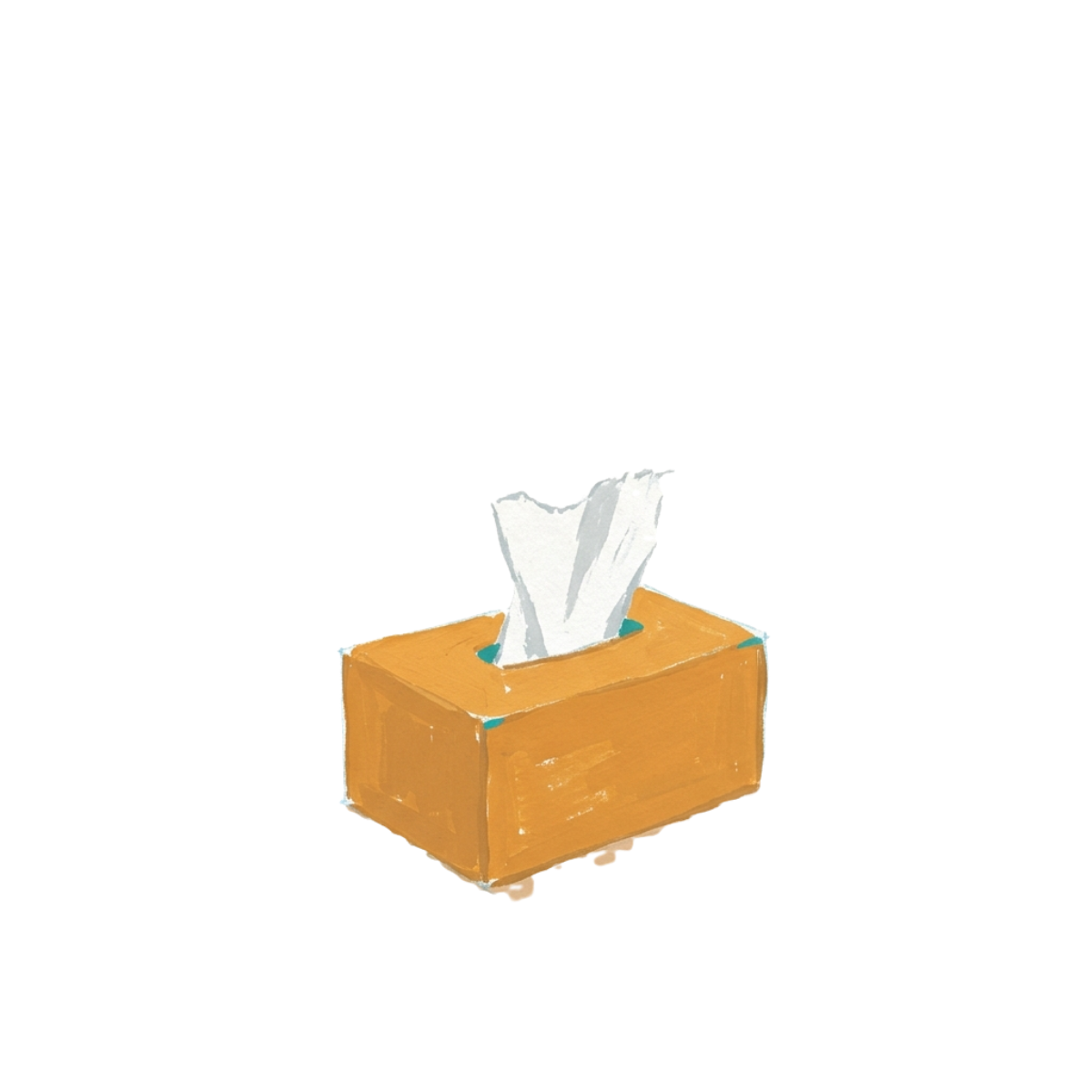 An HR office desk with a box of tissues placed deliberately, no people